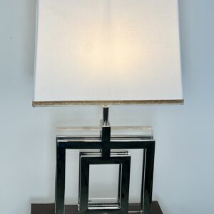 Lampe style Art déco en alu chromé et altuglass années 2000