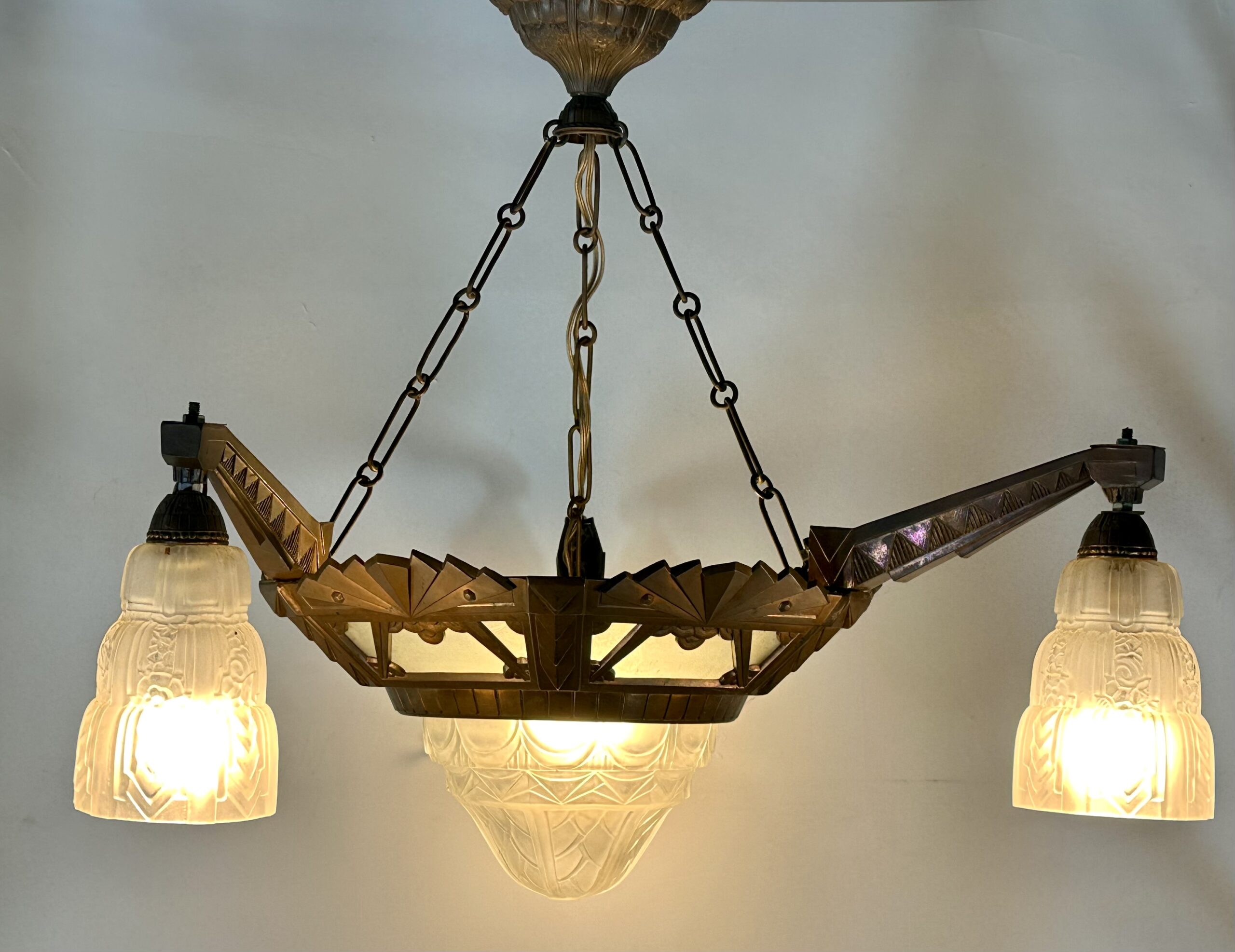 Lustre Art déco 4 feux 1930 – Image 13