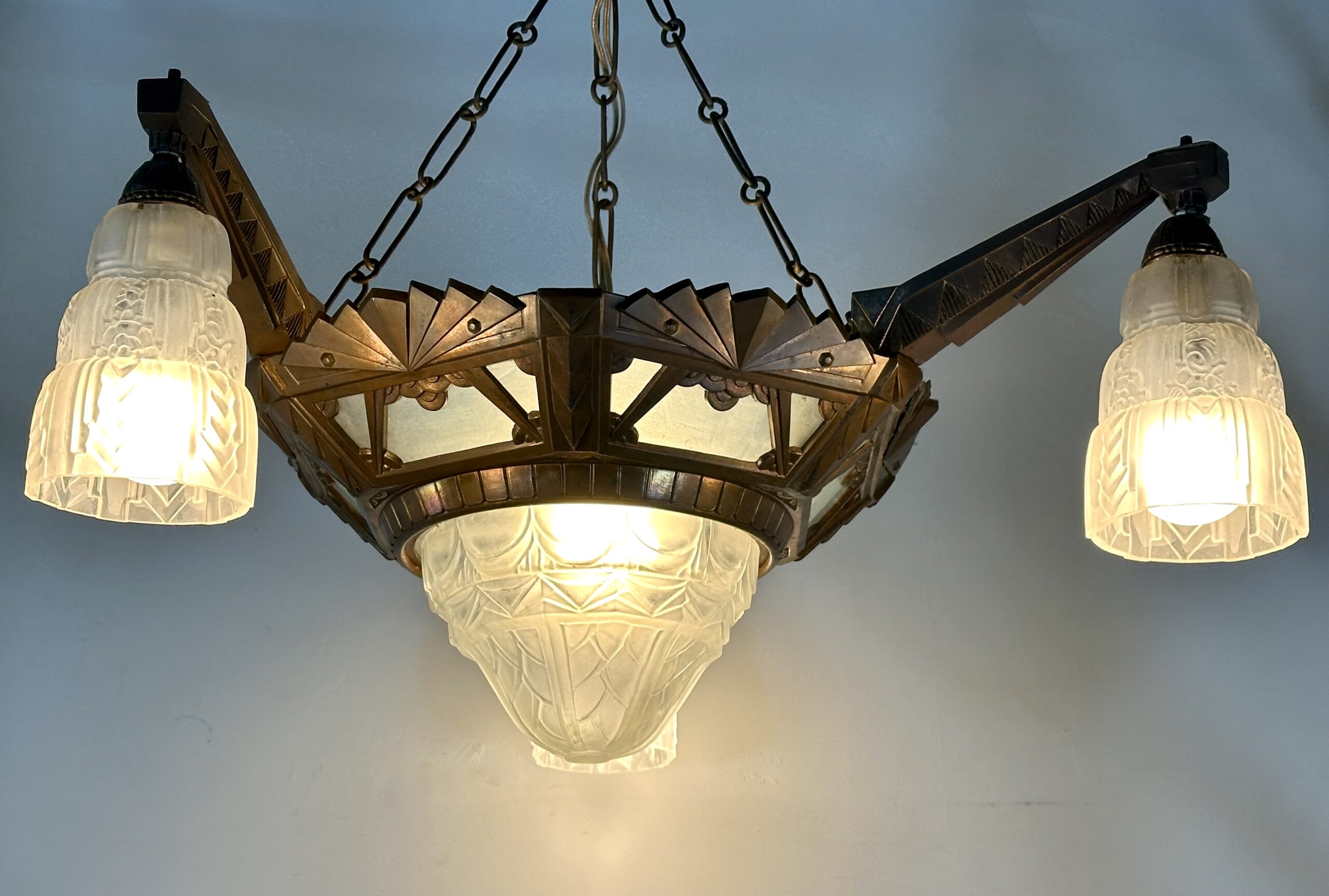 Lustre Art déco 4 feux 1930 – Image 12