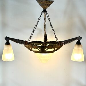 Lustre Art déco 4 feux 1930