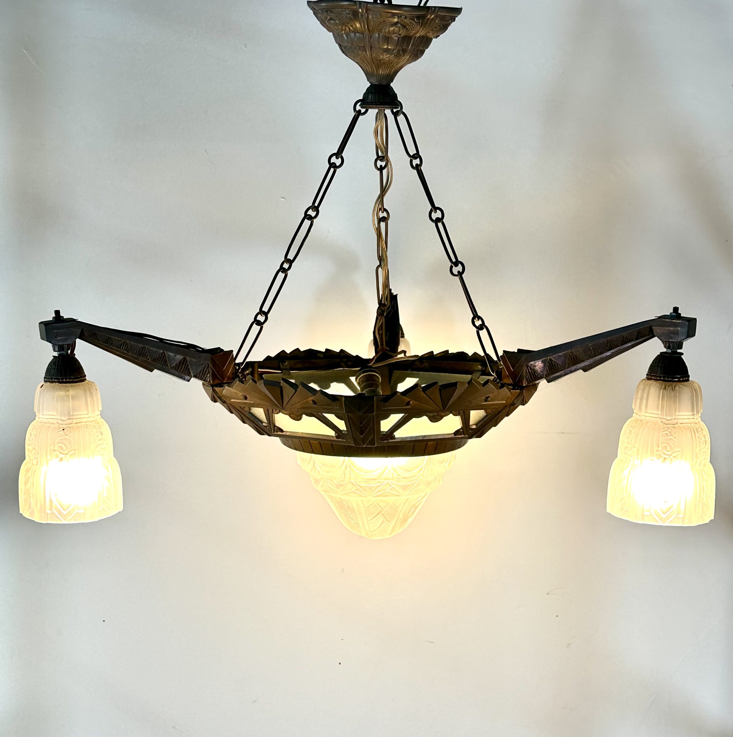 Lustre Art déco 4 feux 1930