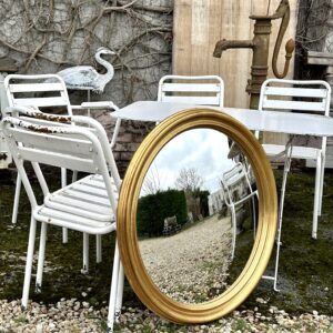 Alternative view of Miroir en bois oeil de sorcière (convexe) doré Diam 85 cm