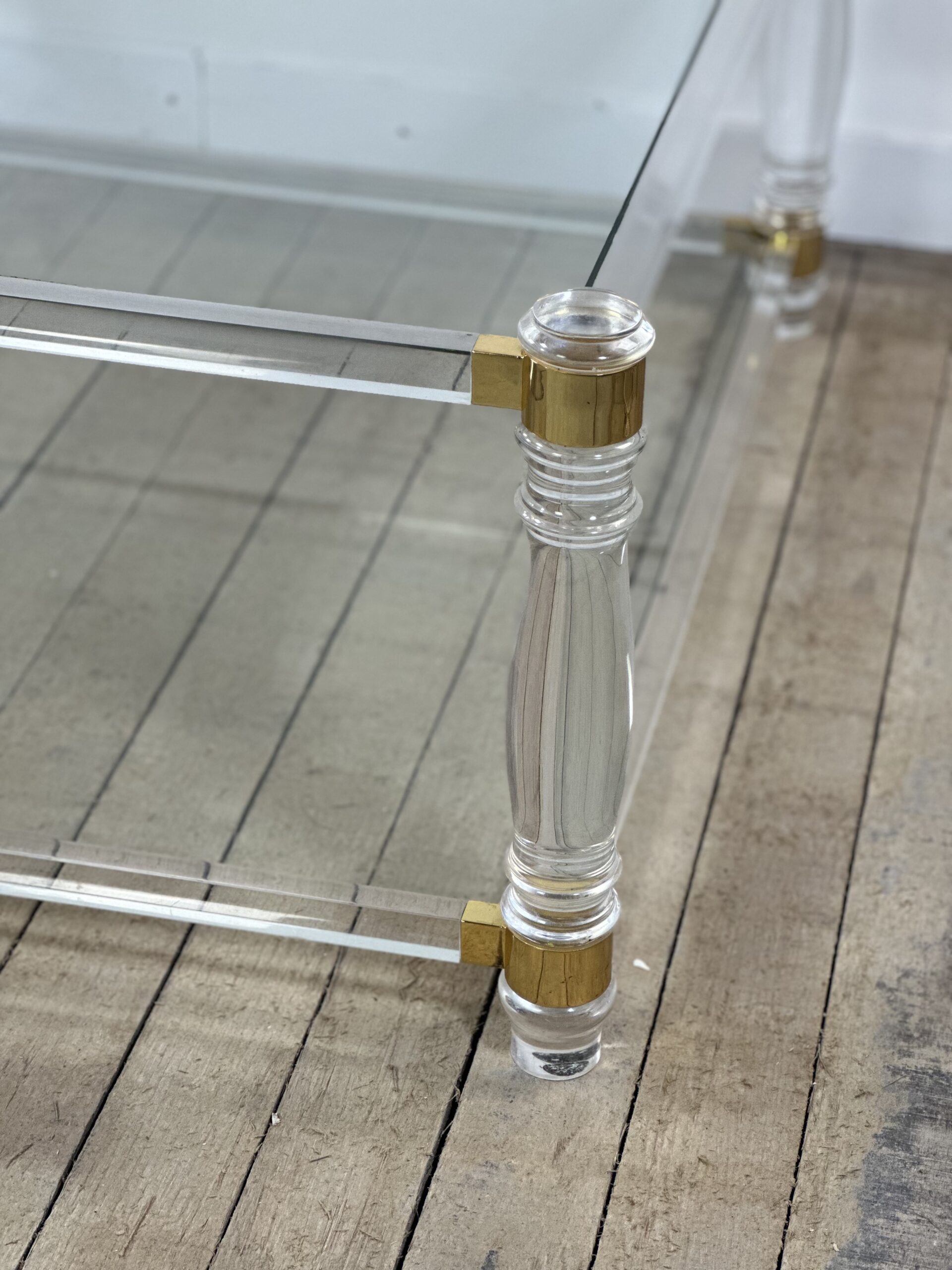 Table basse Hollywood Regency en altuglass et verre 1970'S – Image 6