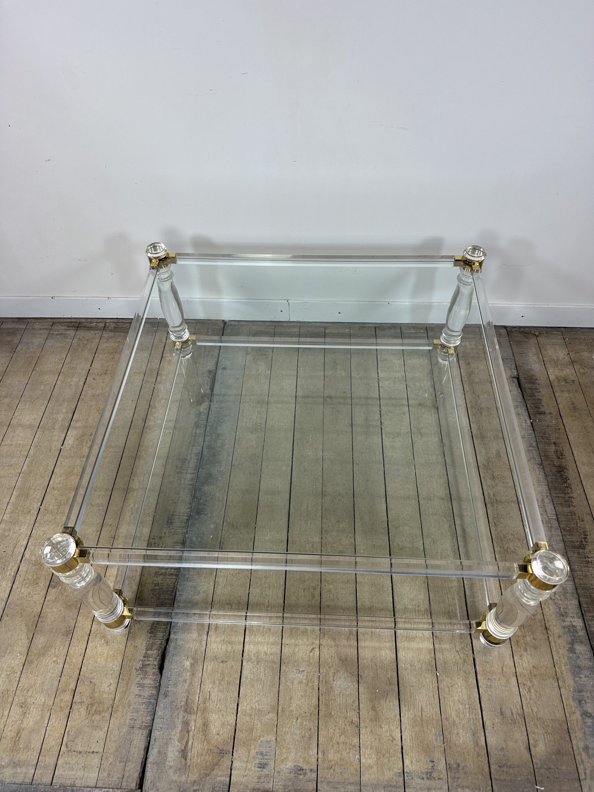 Table basse Hollywood Regency en altuglass et verre 1970'S – Image 7