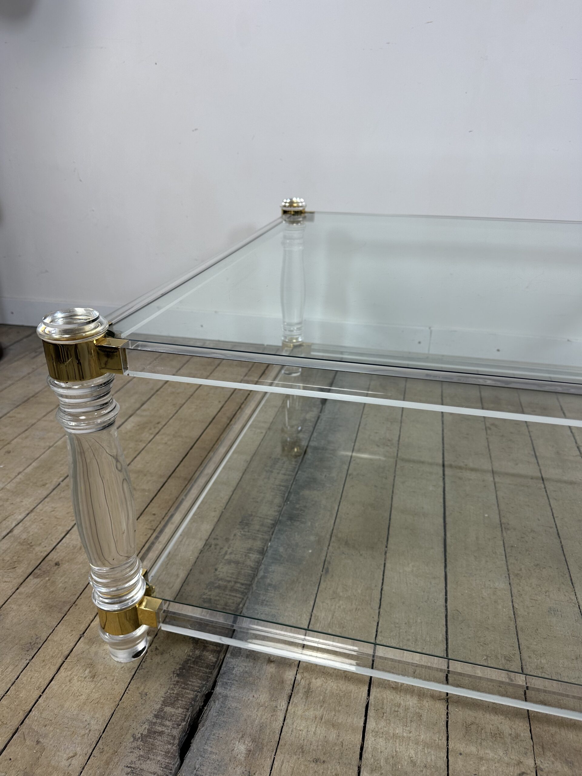 Table basse Hollywood Regency en altuglass et verre 1970'S – Image 2