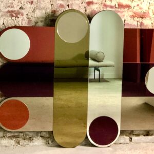 Miroir Circus en verre fumé 1994'S