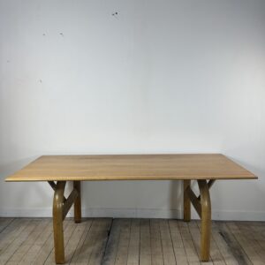 Alternative view of Ensemble Table + 6 chaises en orme et chrome vintage 1980