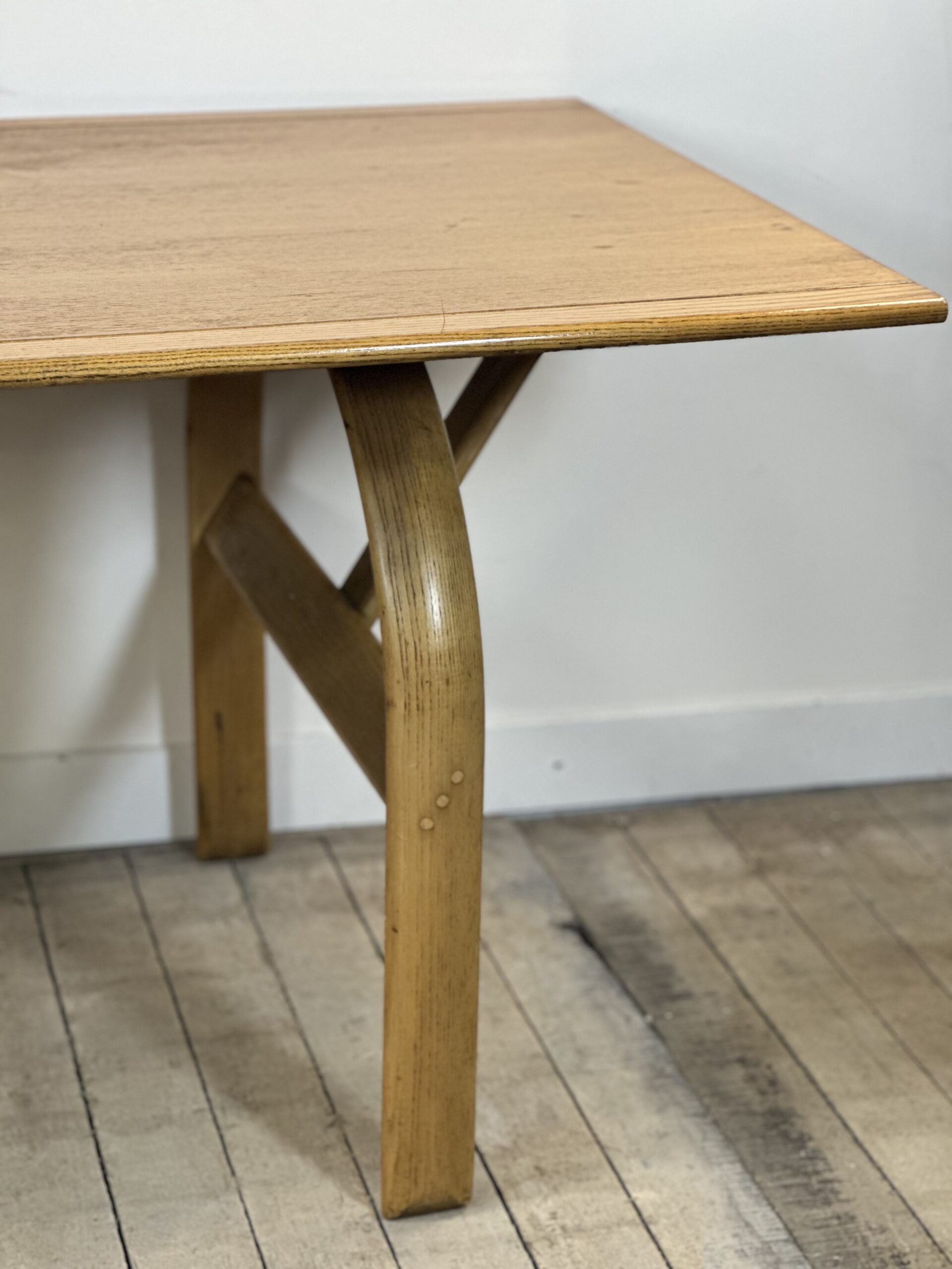 Ensemble Table + 6 chaises en orme et chrome vintage 1980 – Image 9