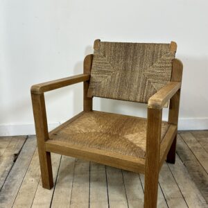 Fauteuil brutaliste en chêne 1950'S