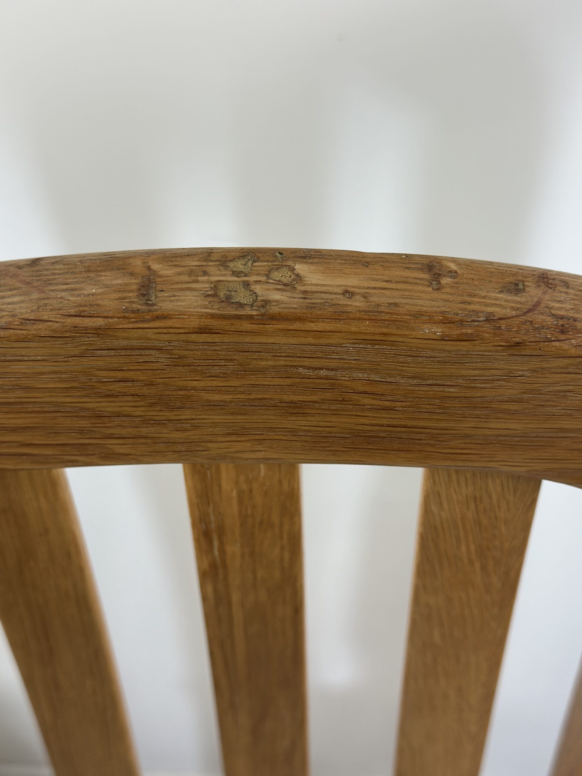 Chaises (lot de 4) en orme massif et tissu vintage 1980 – Image 12