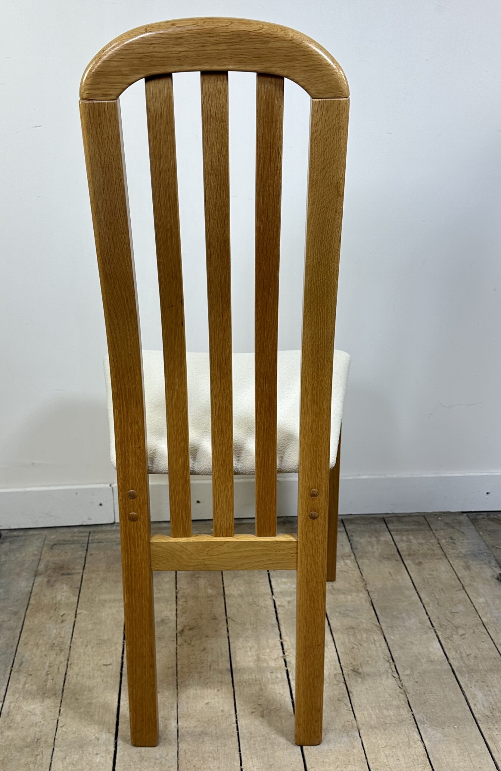 Chaises (lot de 4) en orme massif et tissu vintage 1980 – Image 11