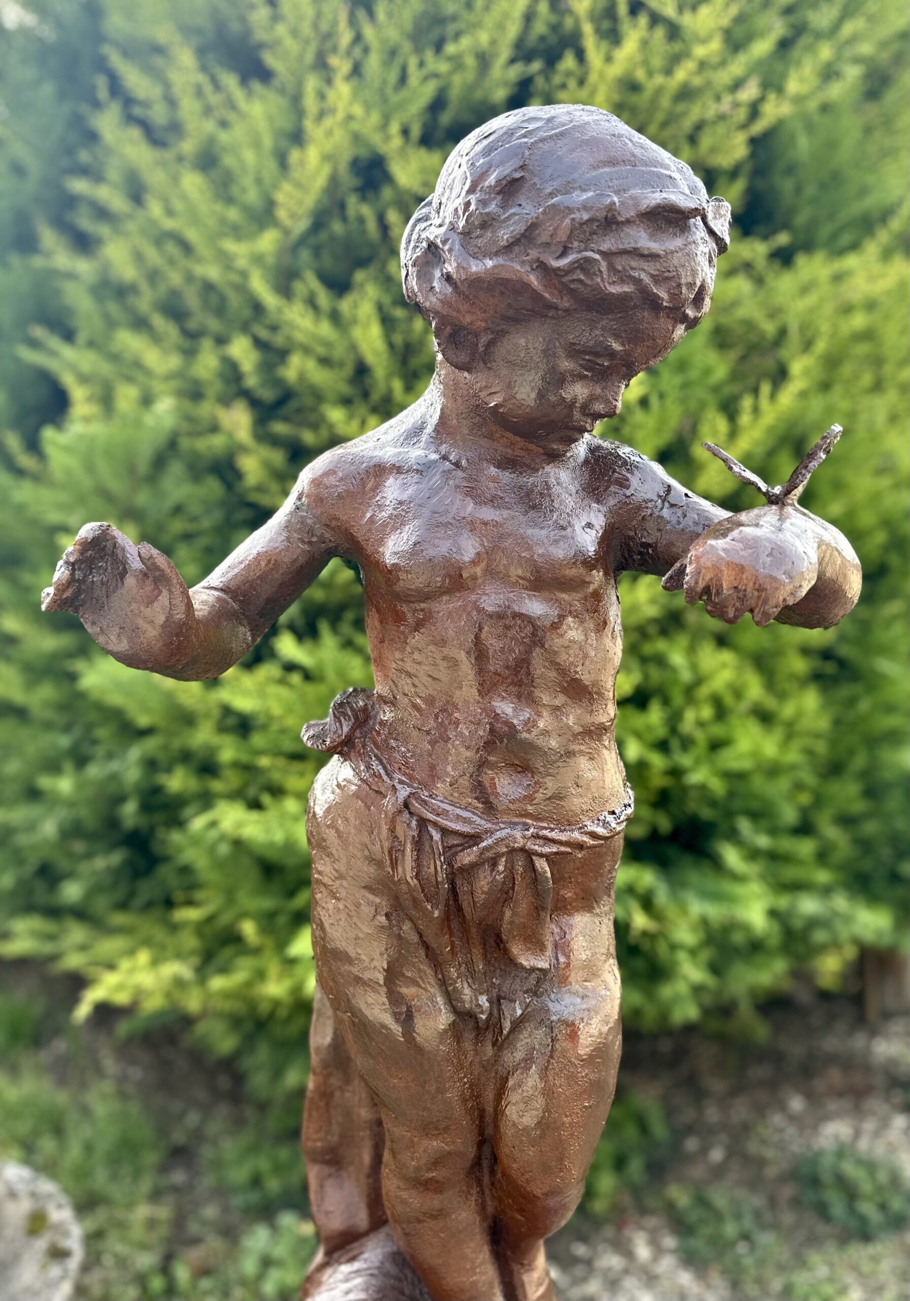 Statue en fonte "la fillette au papillon" années 1980 – Image 8