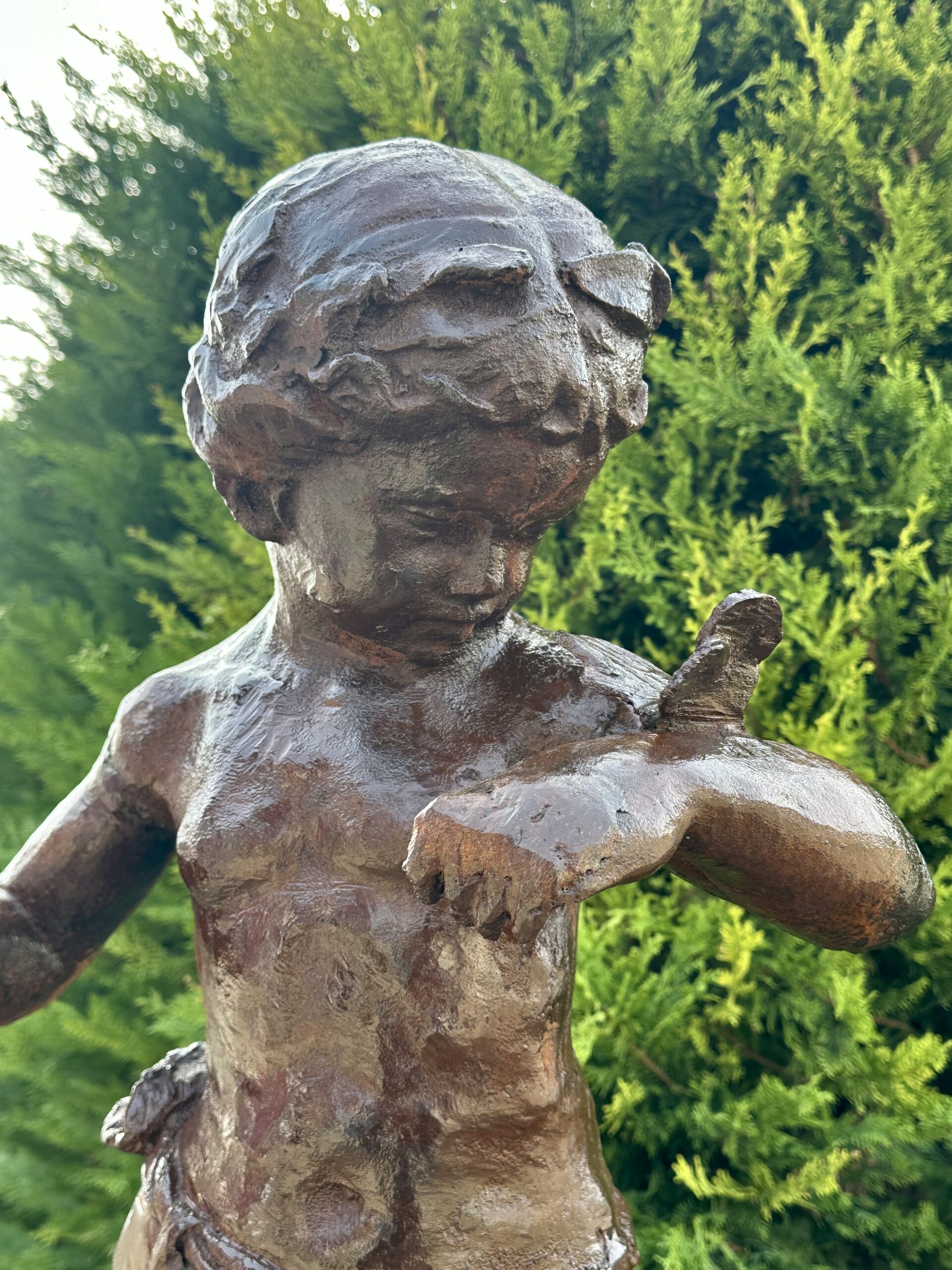 Statue en fonte "la fillette au papillon" années 1980 – Image 7