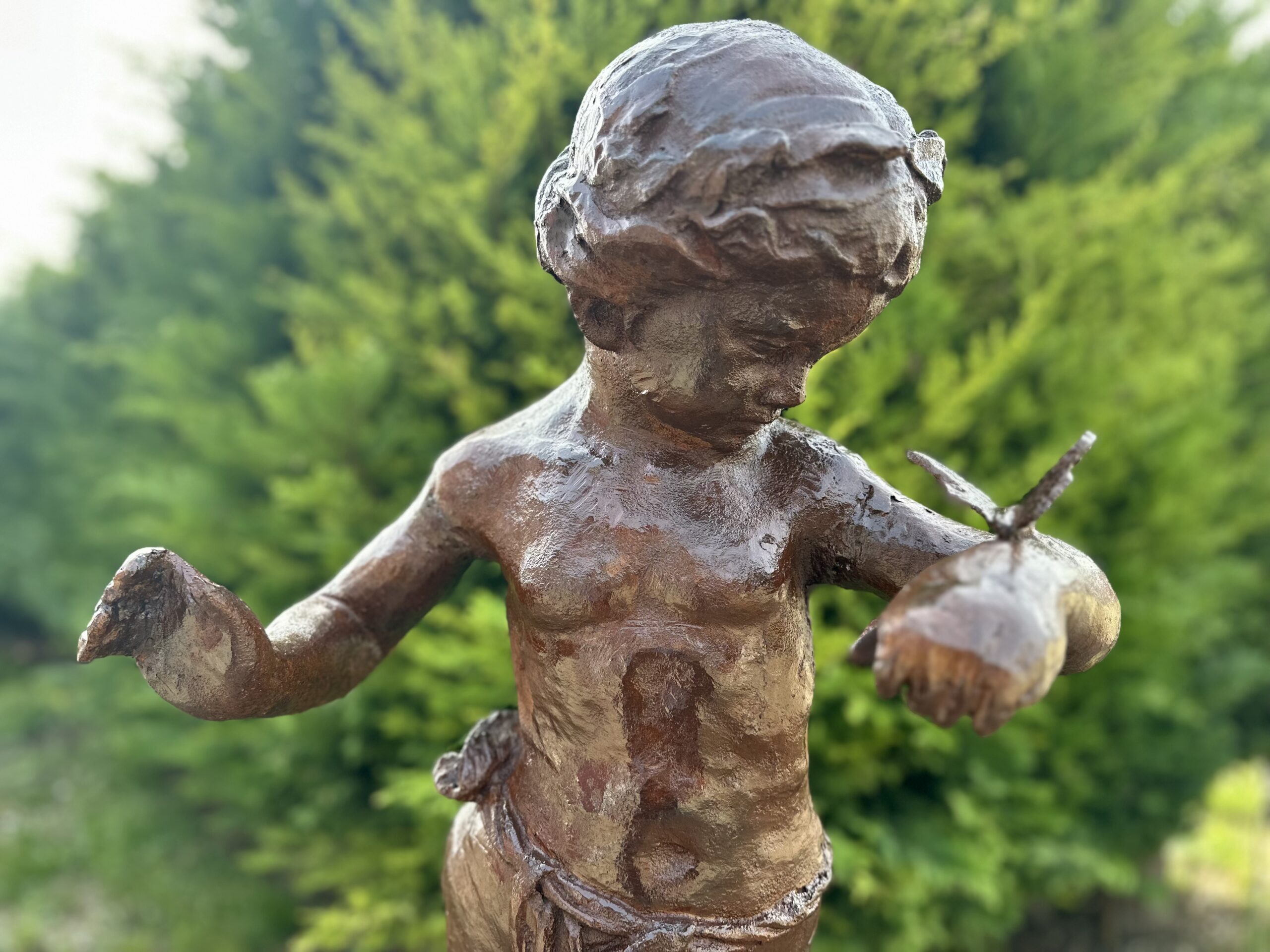 Statue en fonte "la fillette au papillon" années 1980 – Image 5