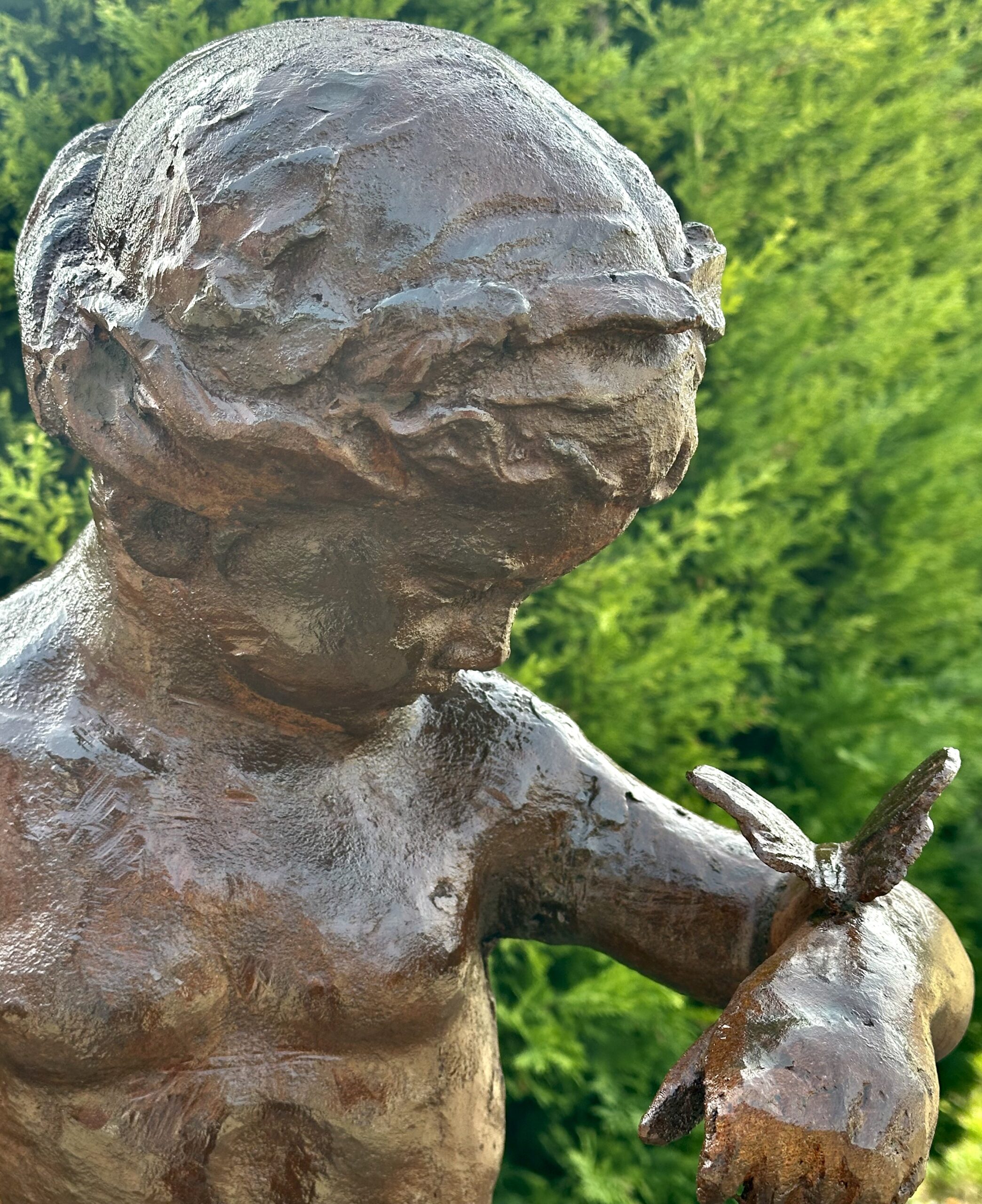 Statue en fonte "la fillette au papillon" années 1980 – Image 4