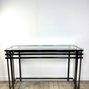 Console en métal argenté fumé années 2000