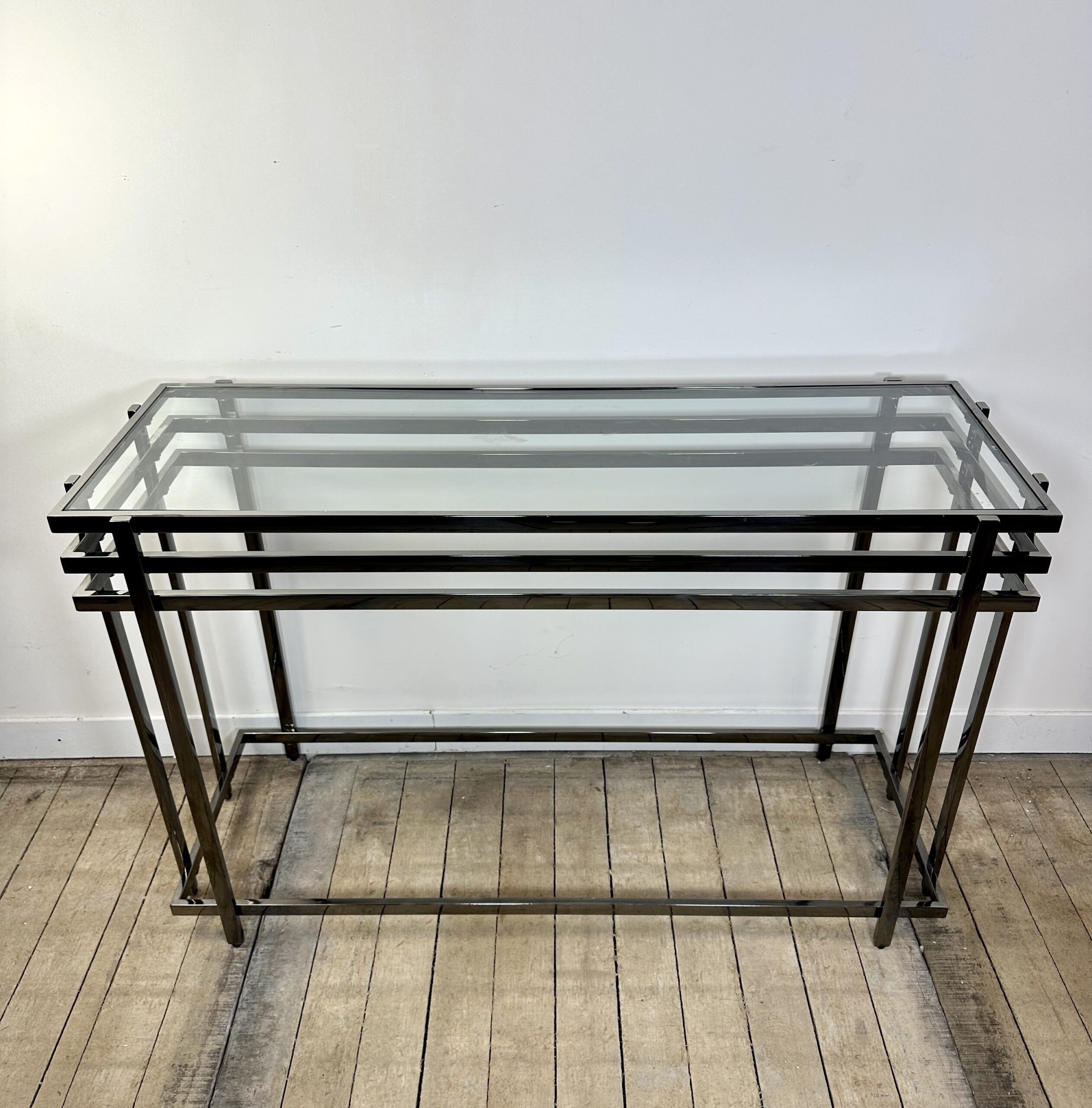 Console en métal argenté fumé années 2000 – Image 5