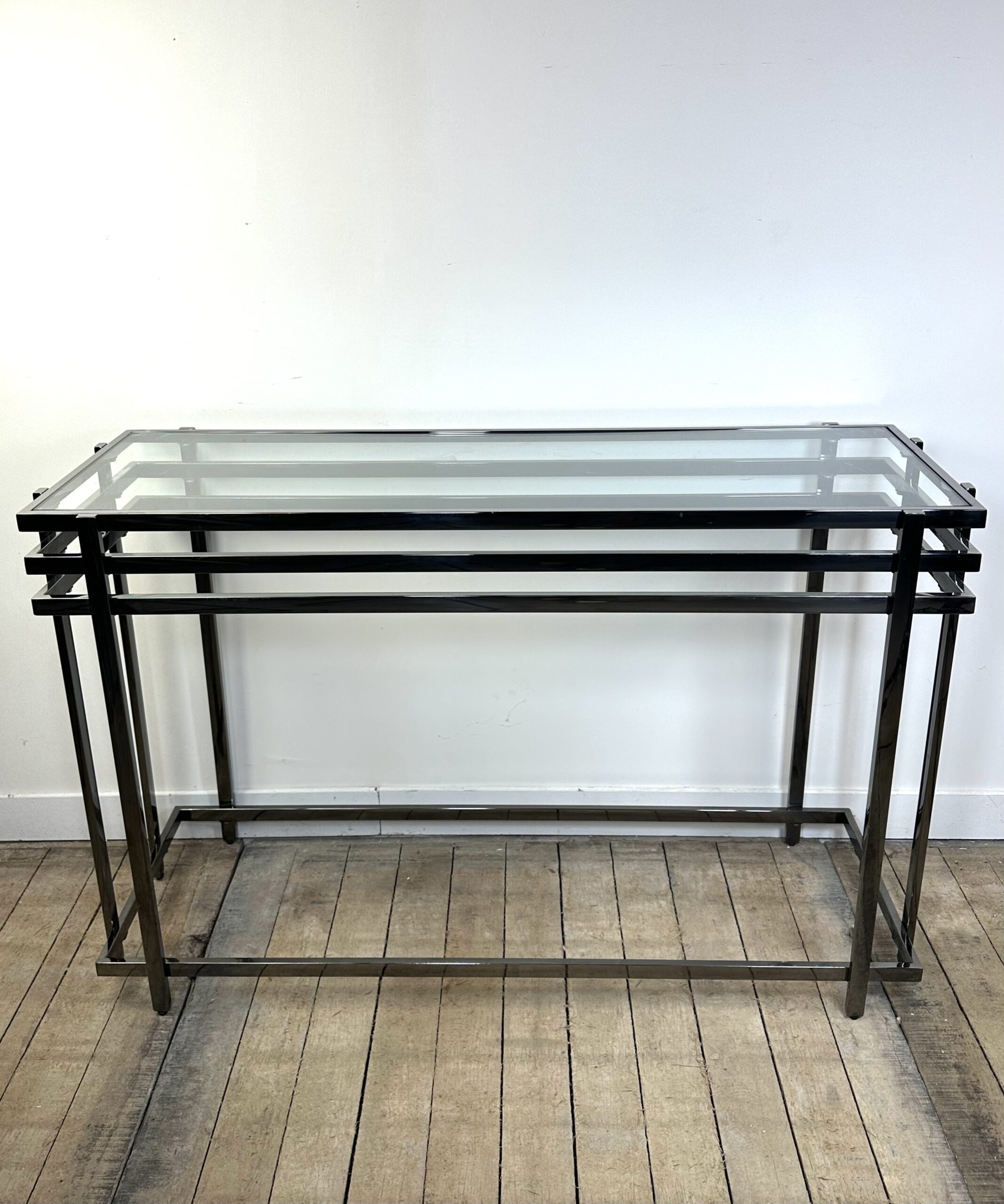 Console en métal argenté fumé années 2000 – Image 12