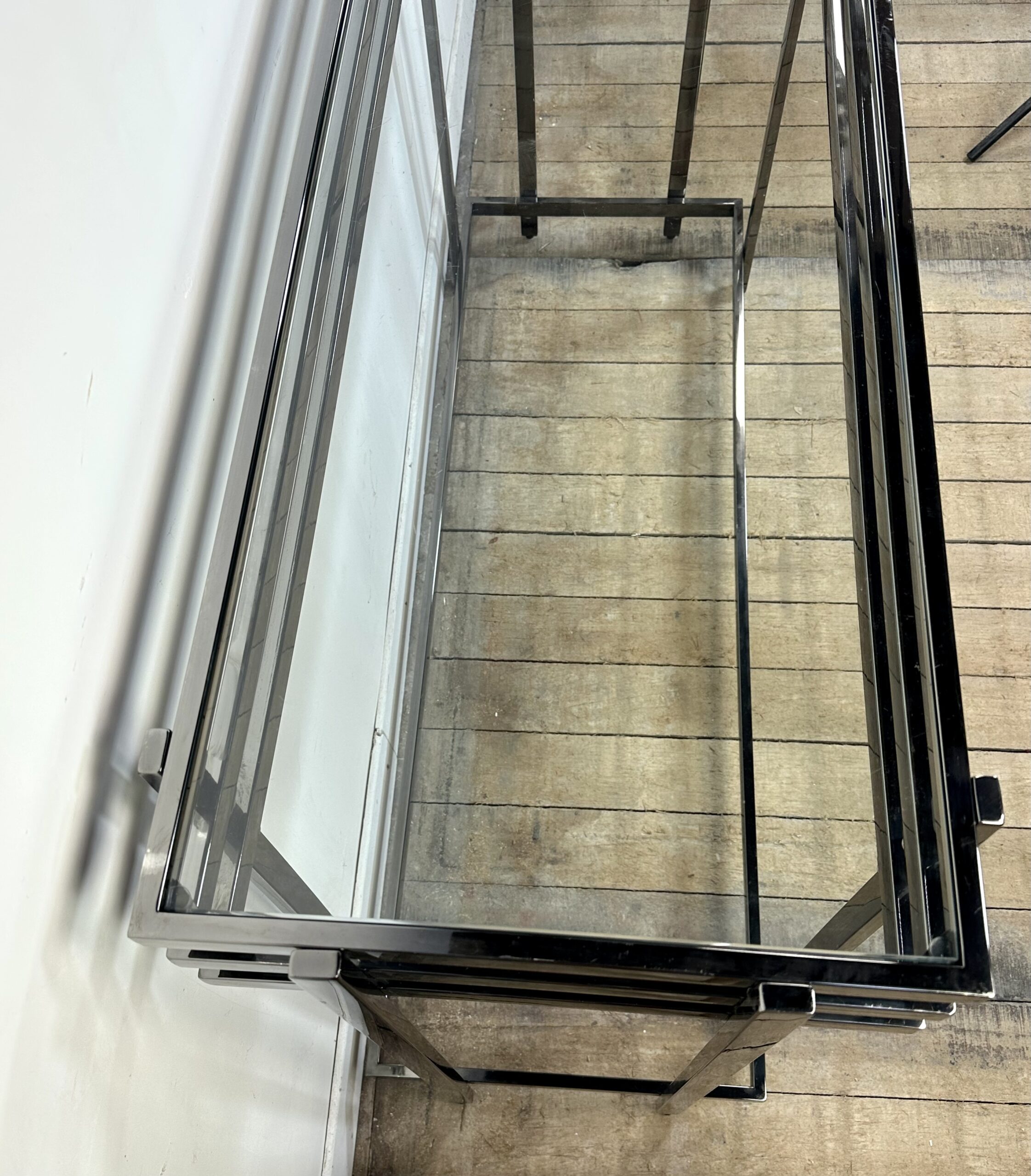 Console en métal argenté fumé années 2000 – Image 4