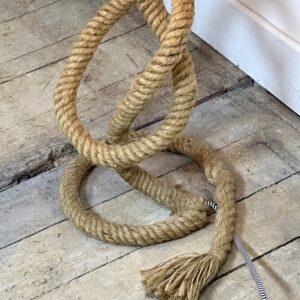 Alternative view of Lampe Audoux Minet en corde et rafia 1950'S