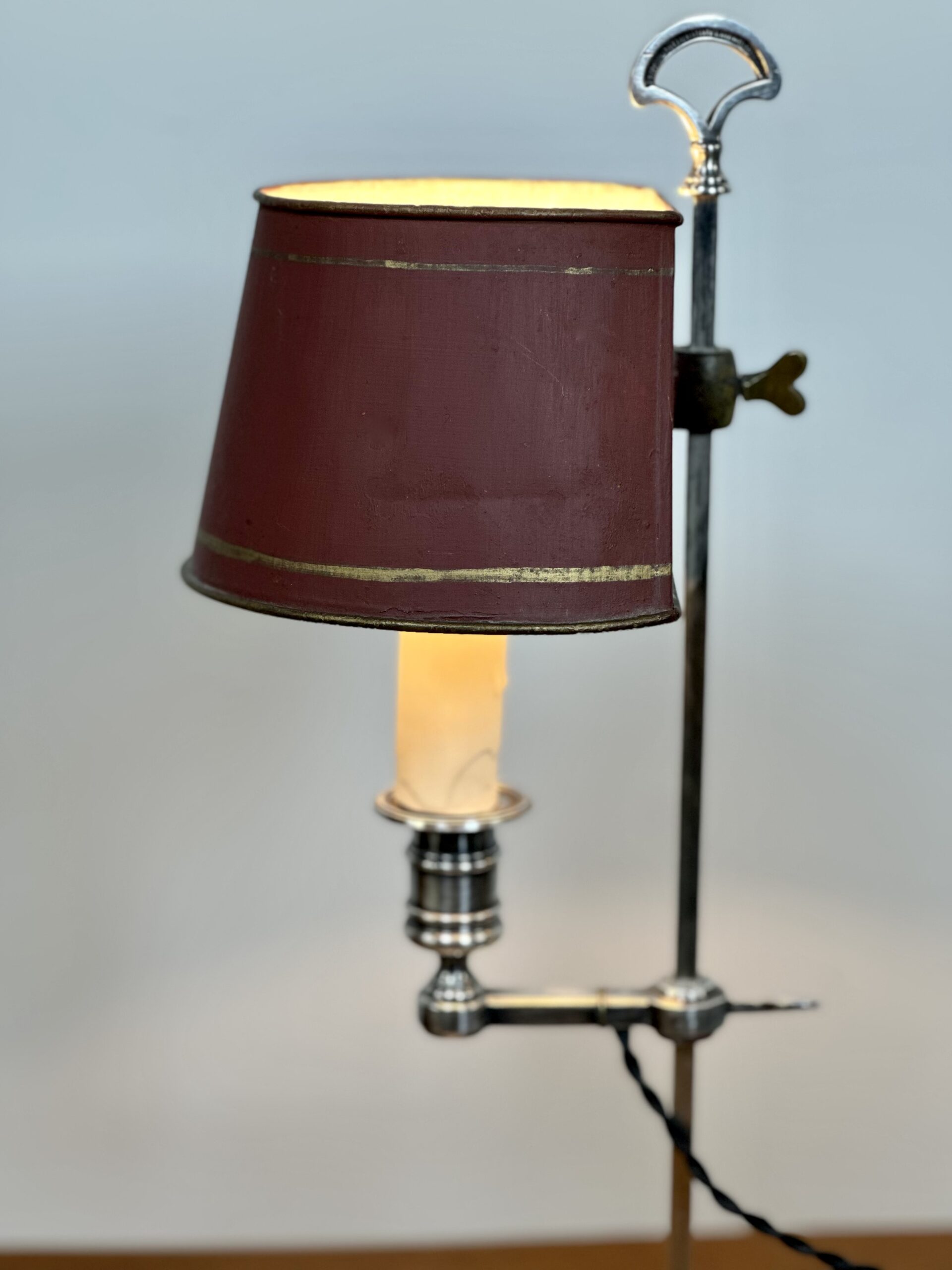 Lampe Quinquet en métal argenté XIX eme – Image 9