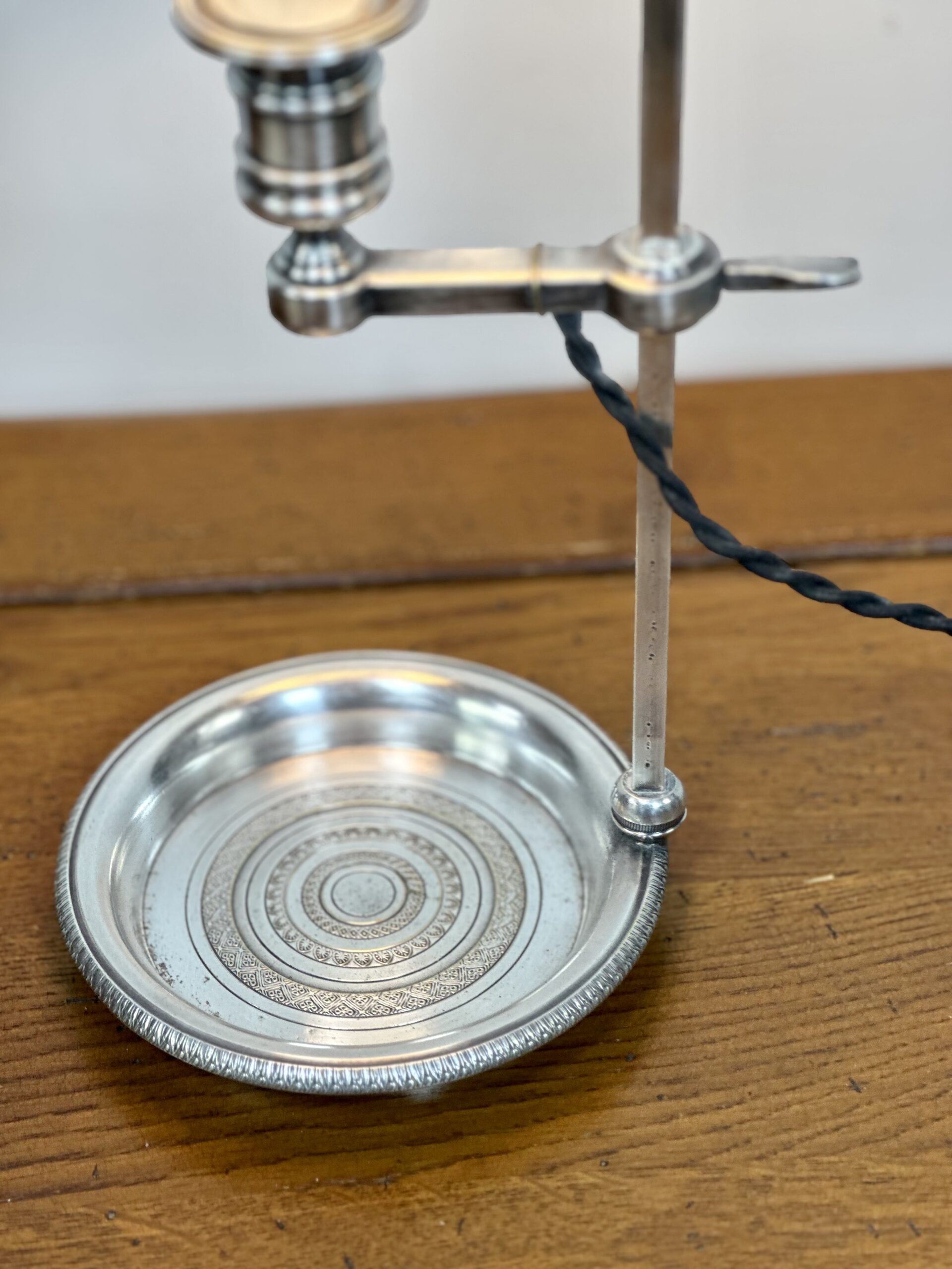 Lampe Quinquet en métal argenté XIX eme – Image 10