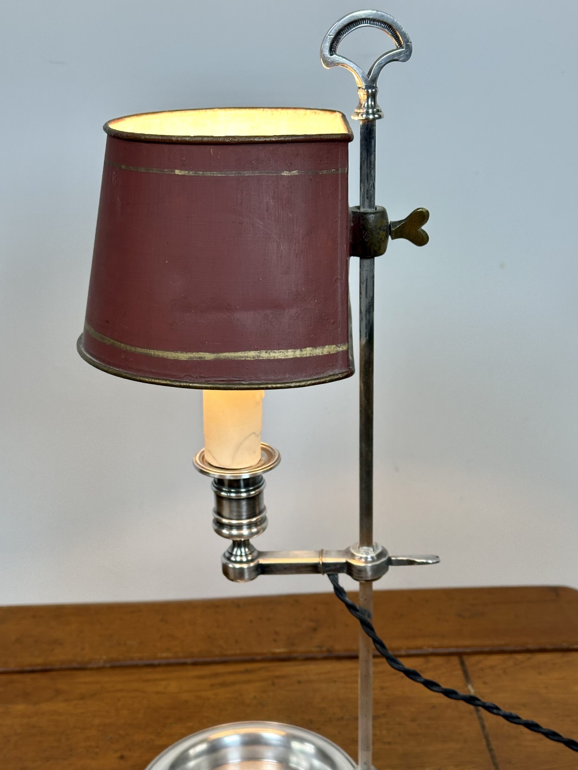 Lampe Quinquet en métal argenté XIX eme – Image 13