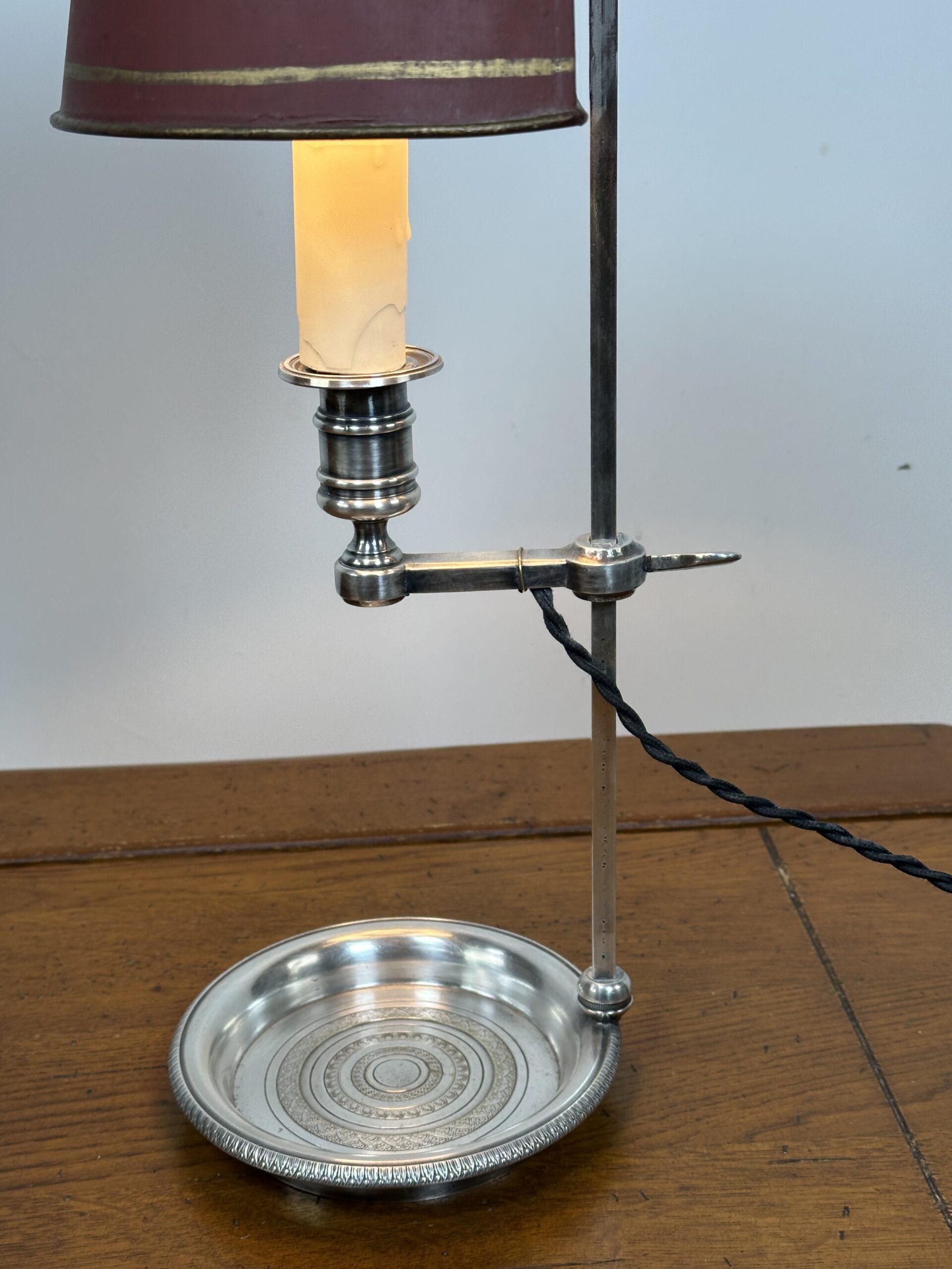 Lampe Quinquet en métal argenté XIX eme – Image 12