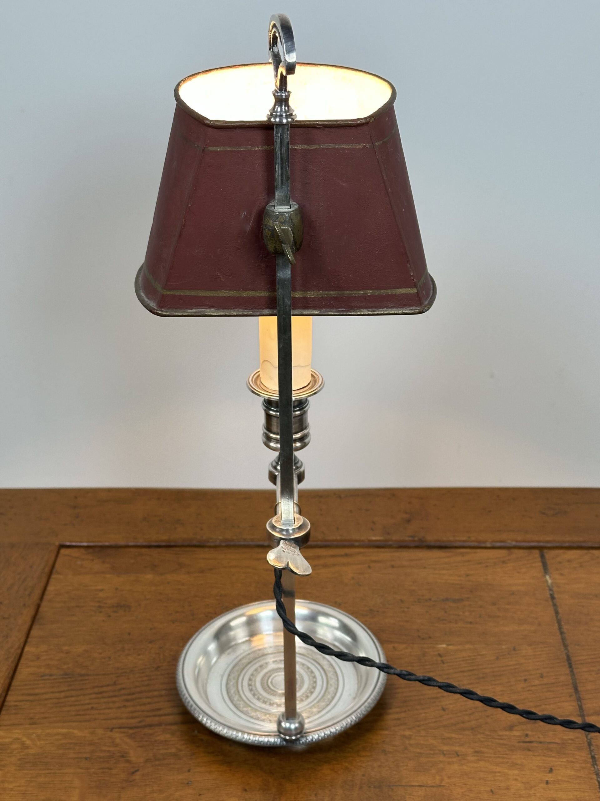 Lampe Quinquet en métal argenté XIX eme – Image 11