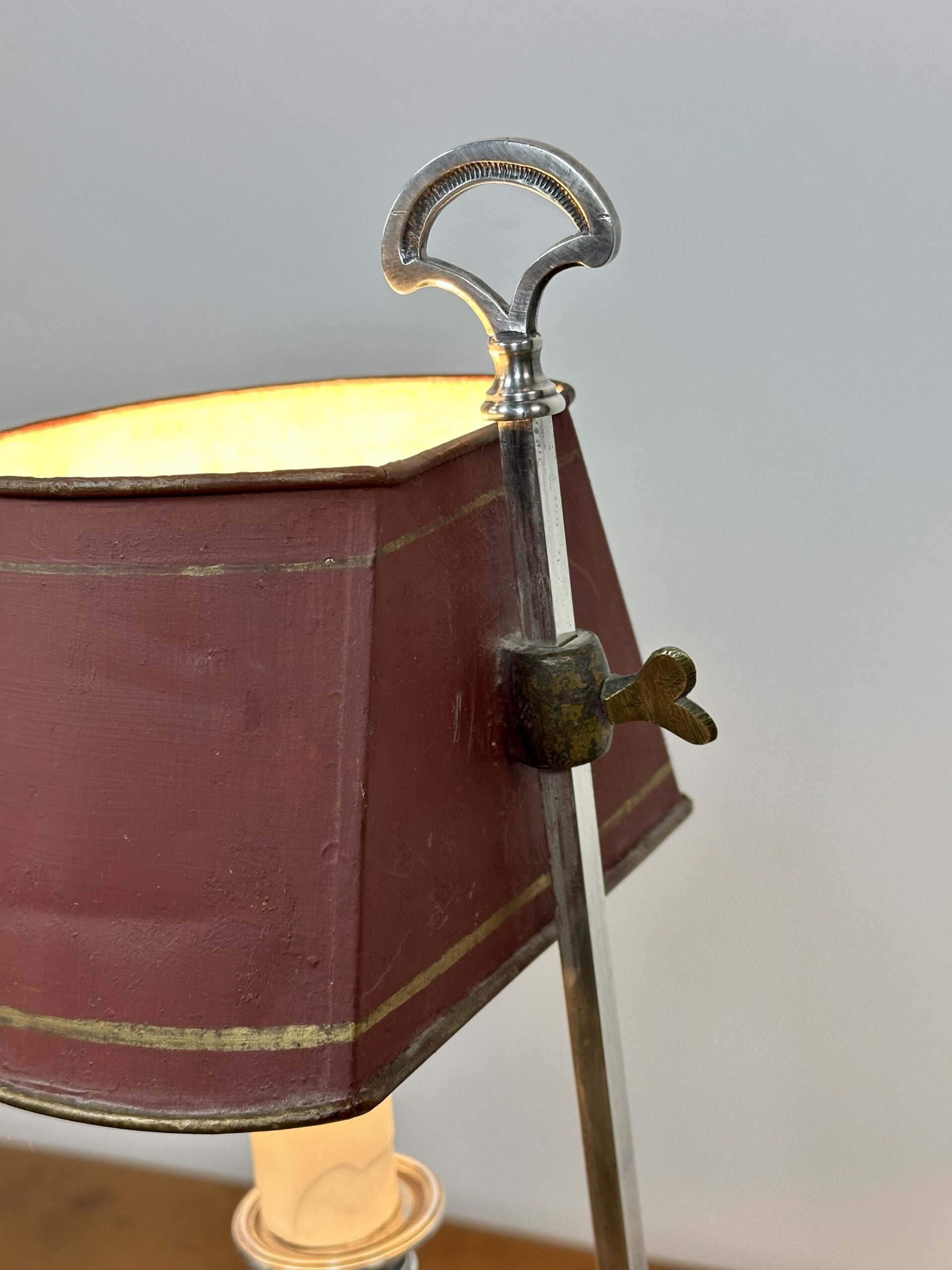 Lampe Quinquet en métal argenté XIX eme – Image 5