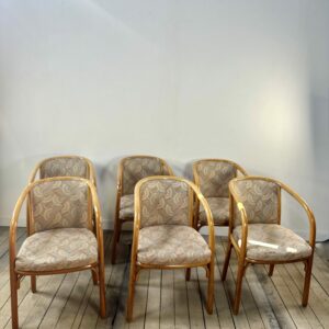 Ensemble de 6 chaises-fauteuils Baumann France 1980'S
