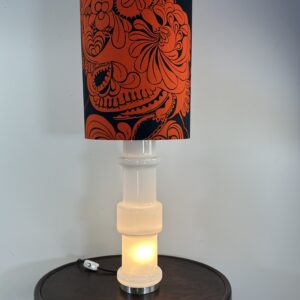Lampe vintage en verre de Murano blanc opalin Doria Italie 1970