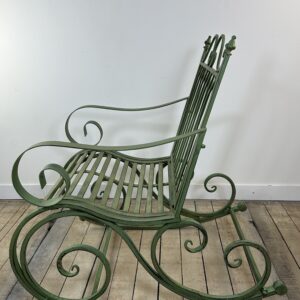Alternative view of Rocking Chair en Fer Forgé Vert Patiné