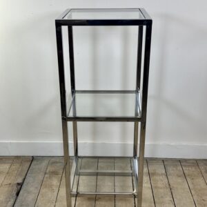 Sellette étagère d'appoint chromée et verre 2000'S