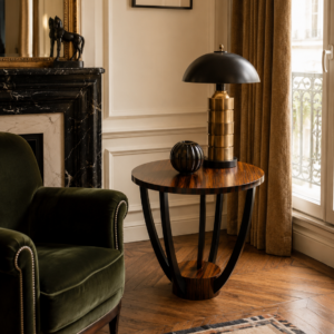 Alternative view of Guéridon Art Déco années 1930 en palissandre et ébène de Macassar