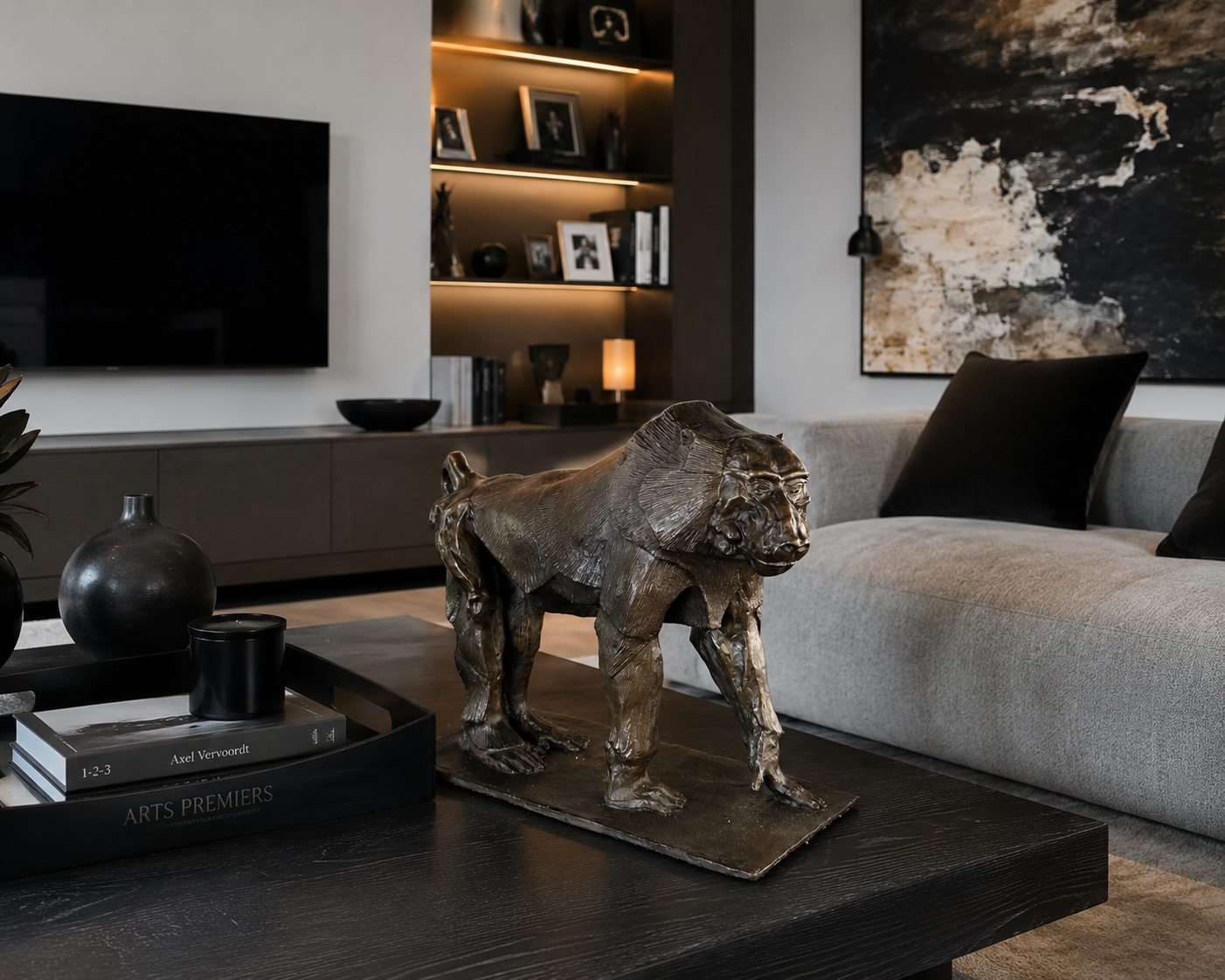 Bronze "Babouin" signé Bubian dans le goût de Rembrandt Bugatti Années 2000 – Image 3