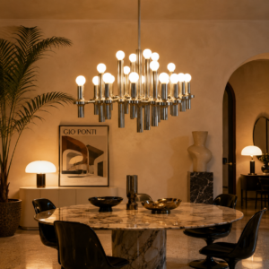 Alternative view of Lustre Gaetano Sciolari 24 feux Design italien 1970'S