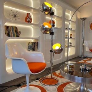 Alternative view of Lampadaire Vintage Space Age "Eyeball" 3 Globes Chromés 1970'S