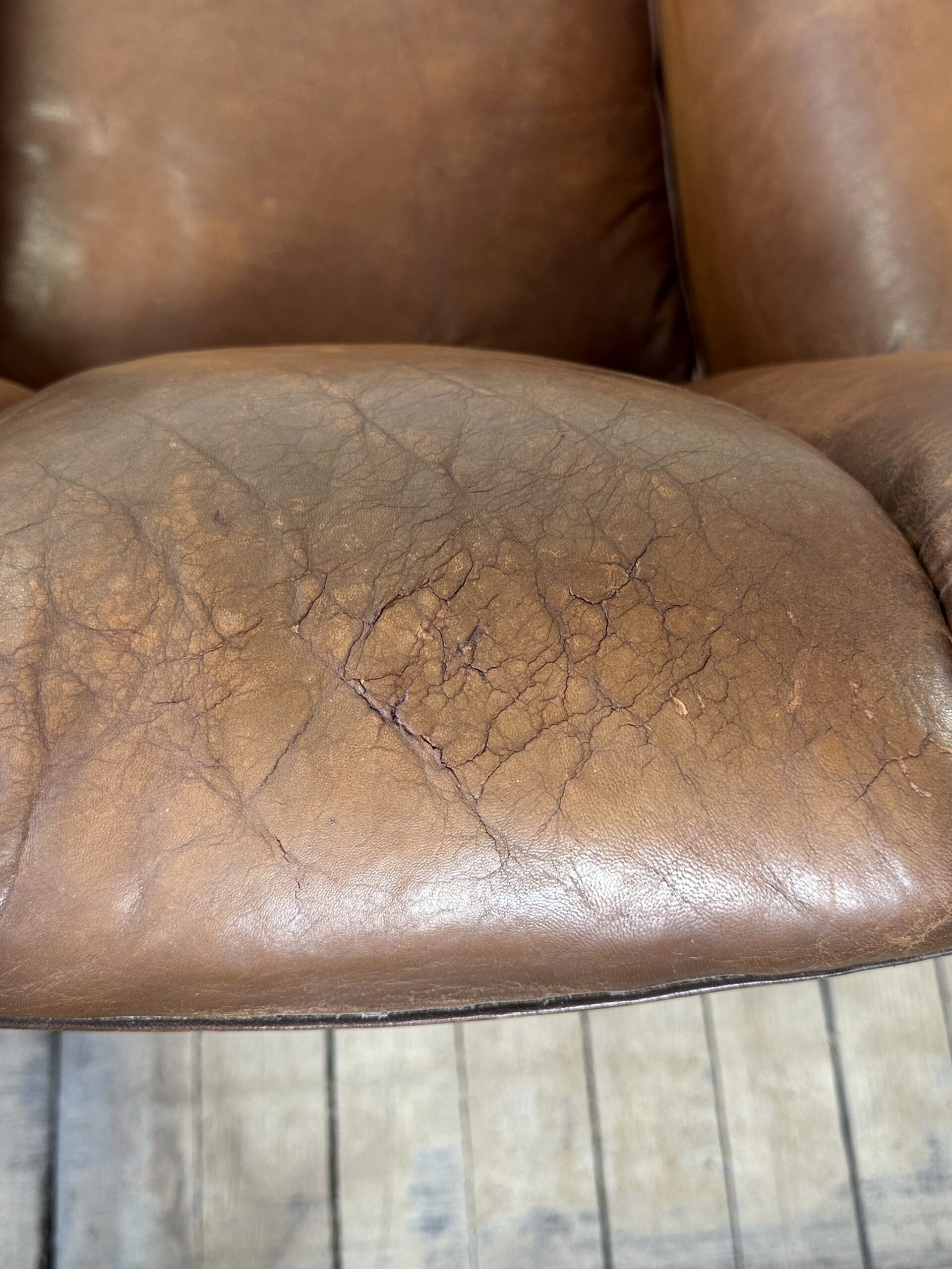 Fauteuil Club en Cuir Vintage Années 1950 – Image 11