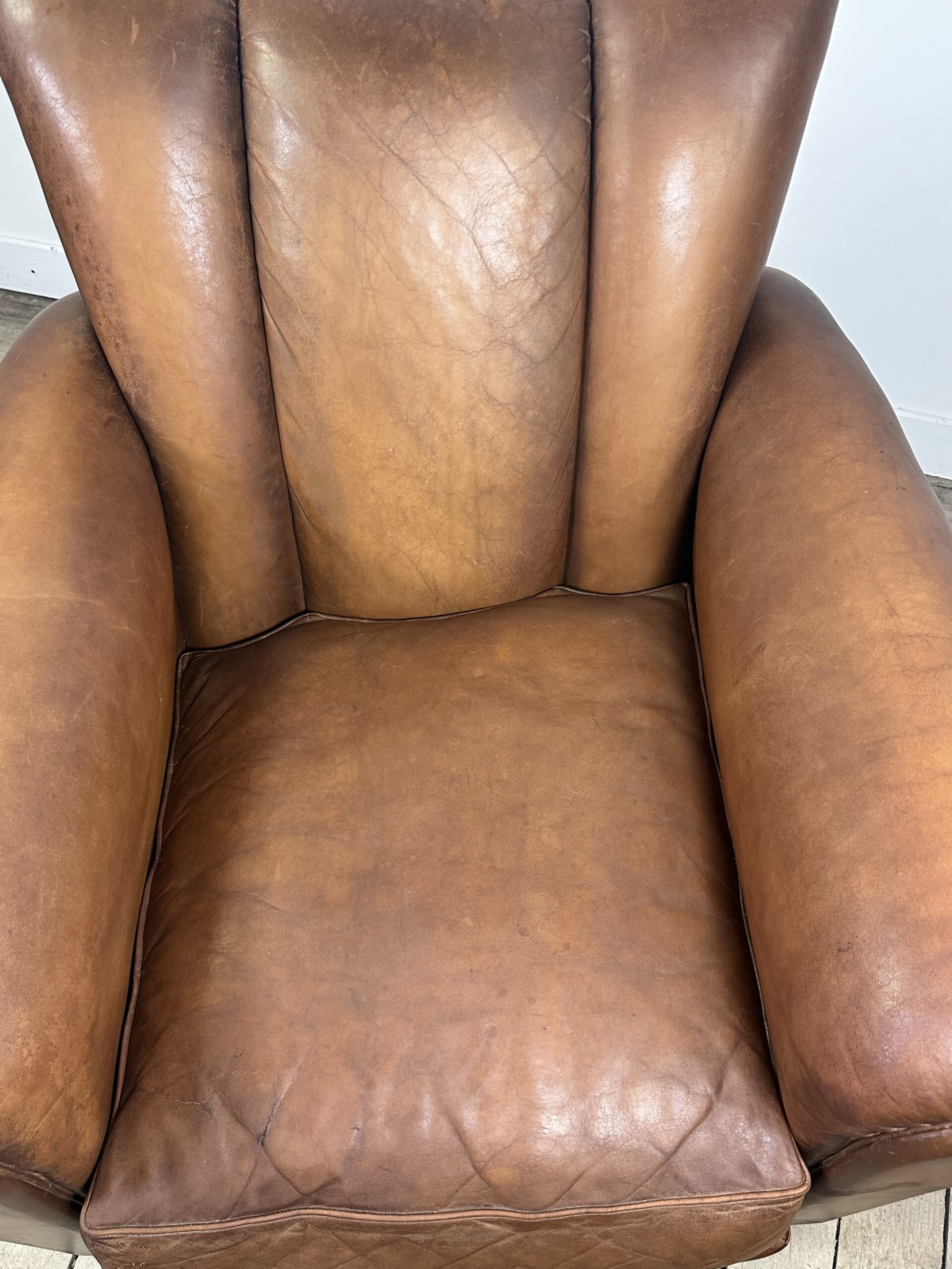 Fauteuil Club en Cuir Vintage Années 1950 – Image 9