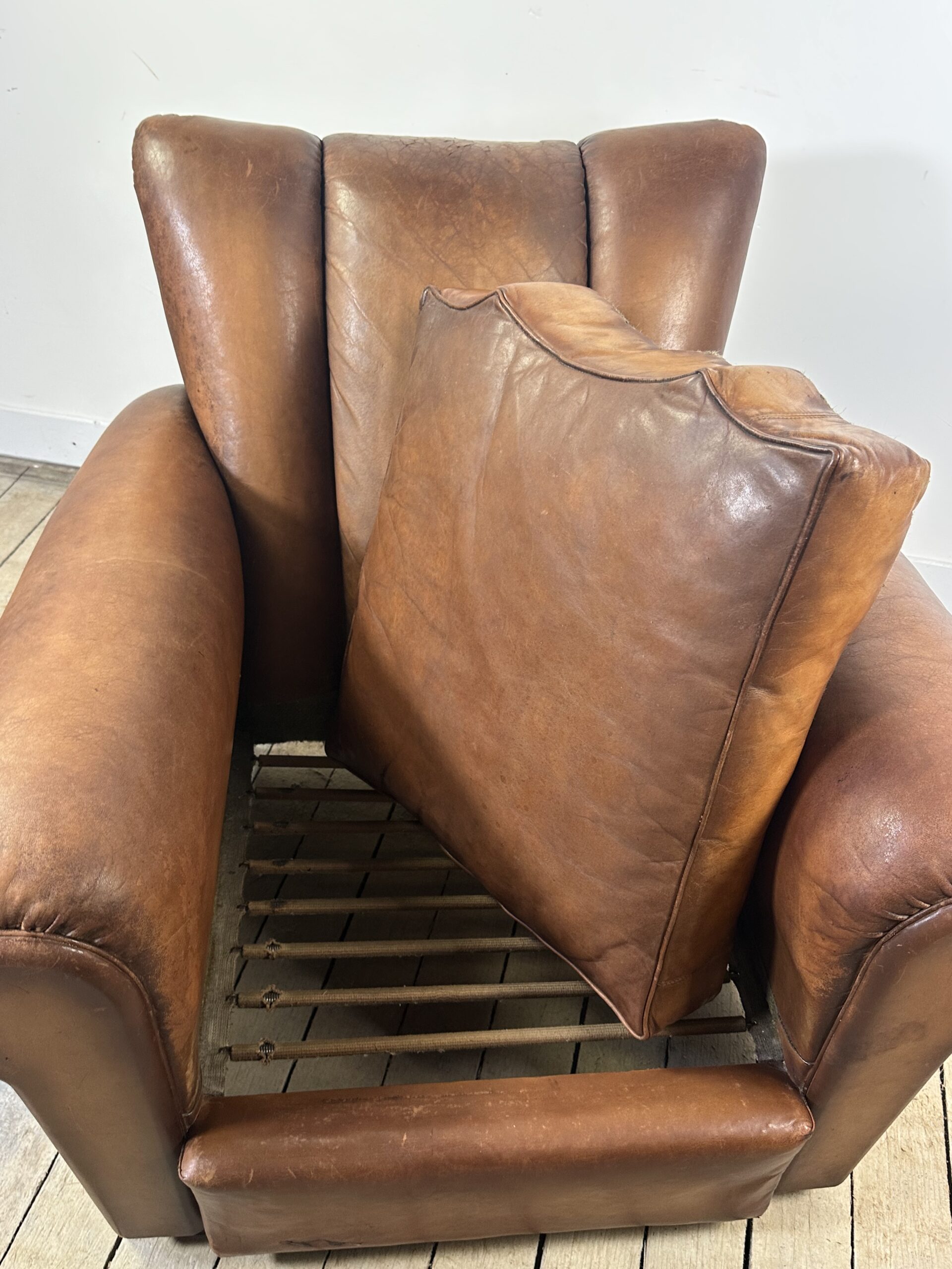 Fauteuil Club en Cuir Vintage Années 1950 – Image 8