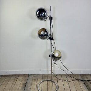 Lampadaire Vintage Space Age "Eyeball" 3 Globes Chromés 1970'S – Image 3