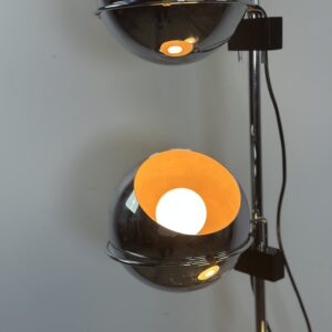 Lampadaire Vintage Space Age "Eyeball" 3 Globes Chromés 1970'S – Image 5