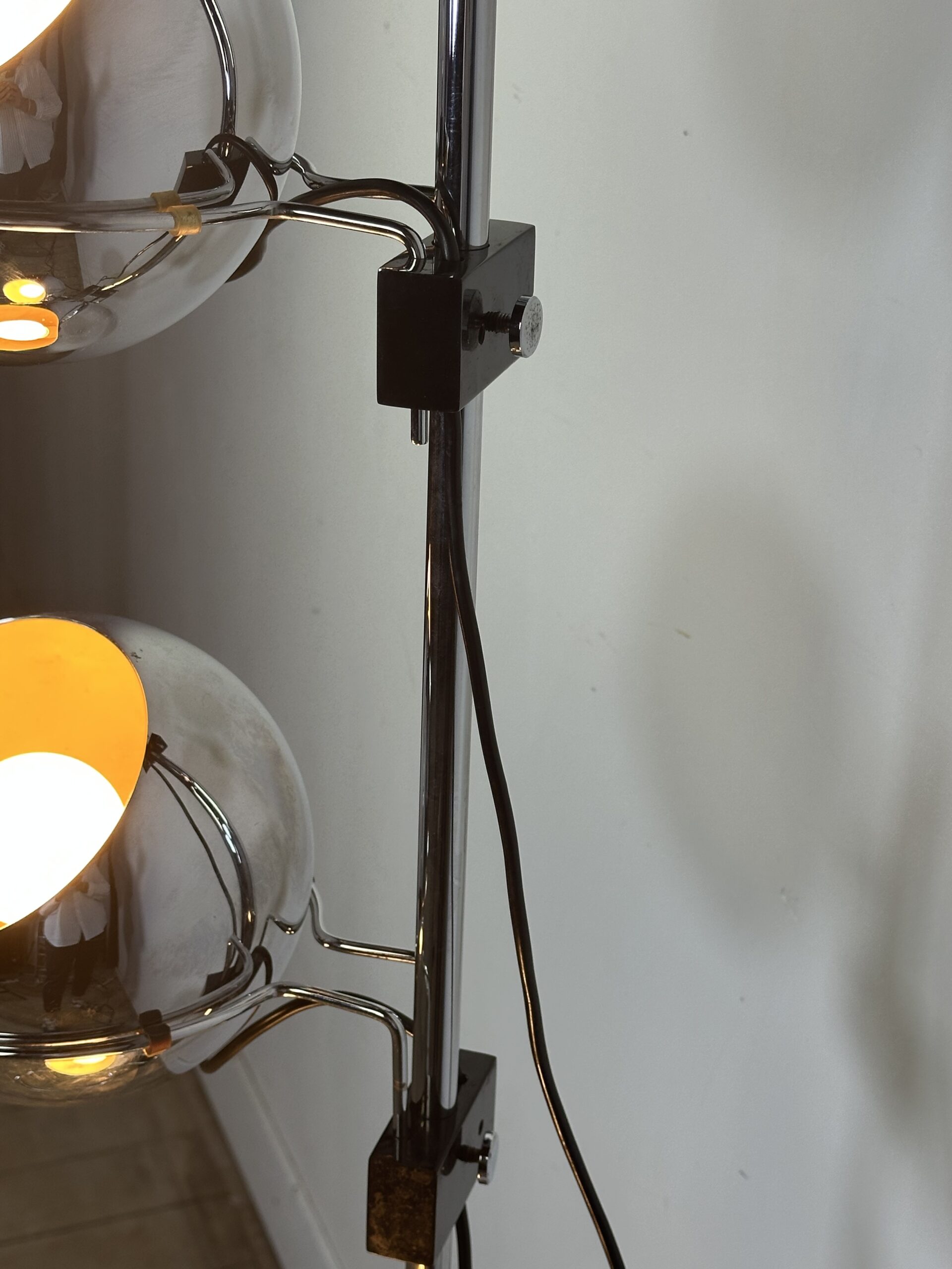 Lampadaire Vintage Space Age "Eyeball" 3 Globes Chromés 1970'S – Image 8