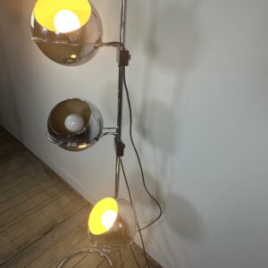 Lampadaire Vintage Space Age "Eyeball" 3 Globes Chromés 1970'S – Image 7