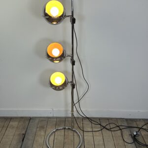 Lampadaire Vintage Space Age "Eyeball" 3 Globes Chromés 1970'S – Image 12