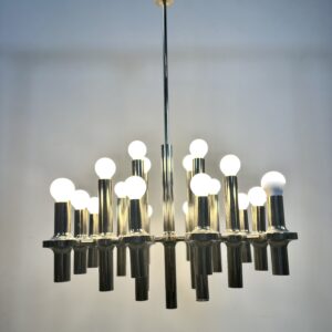 Lustre Gaetano Sciolari 24 feux Design italien 1970'S
