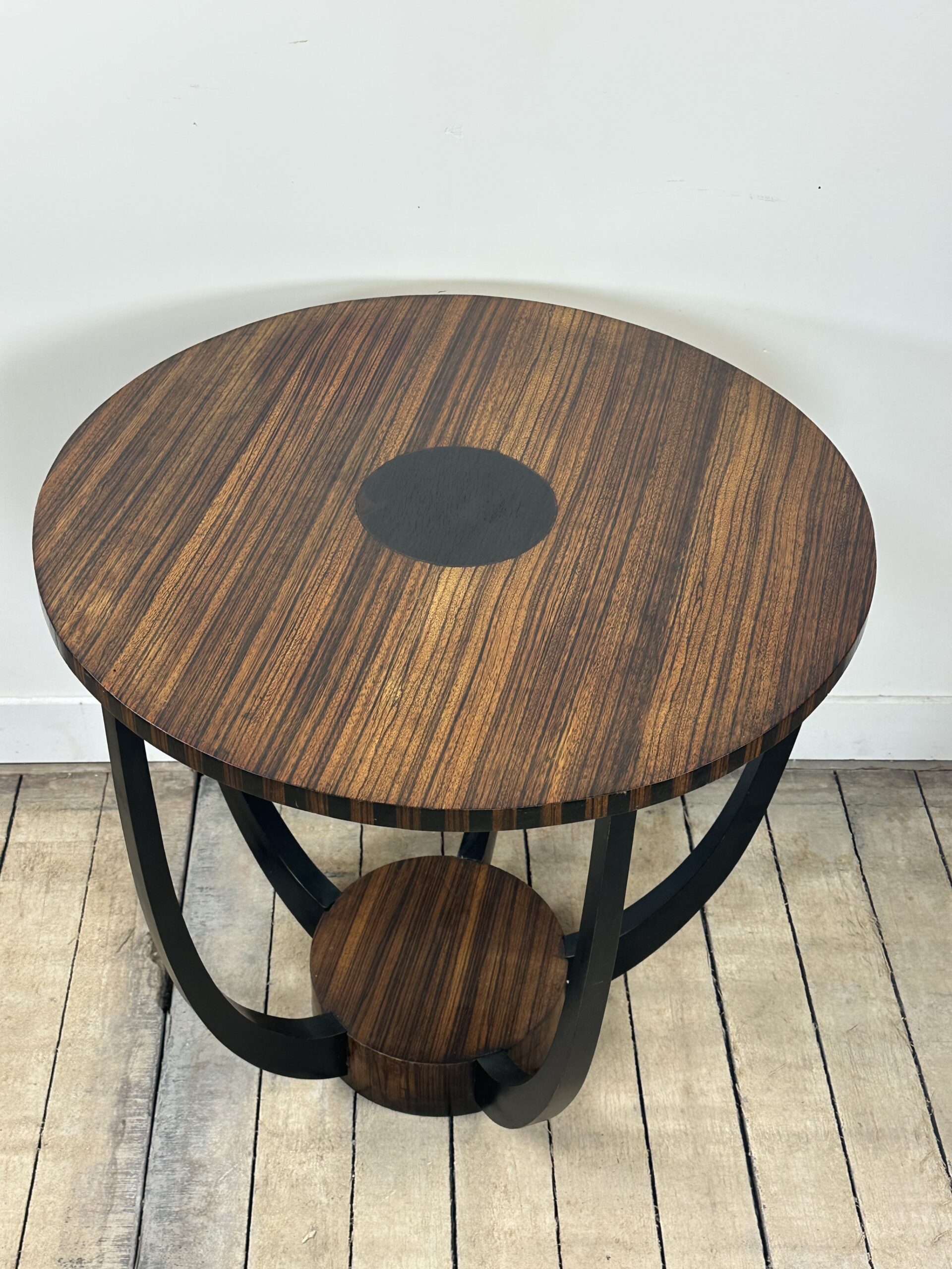 Guéridon Art Déco années 1930 en palissandre et ébène de Macassar – Image 4