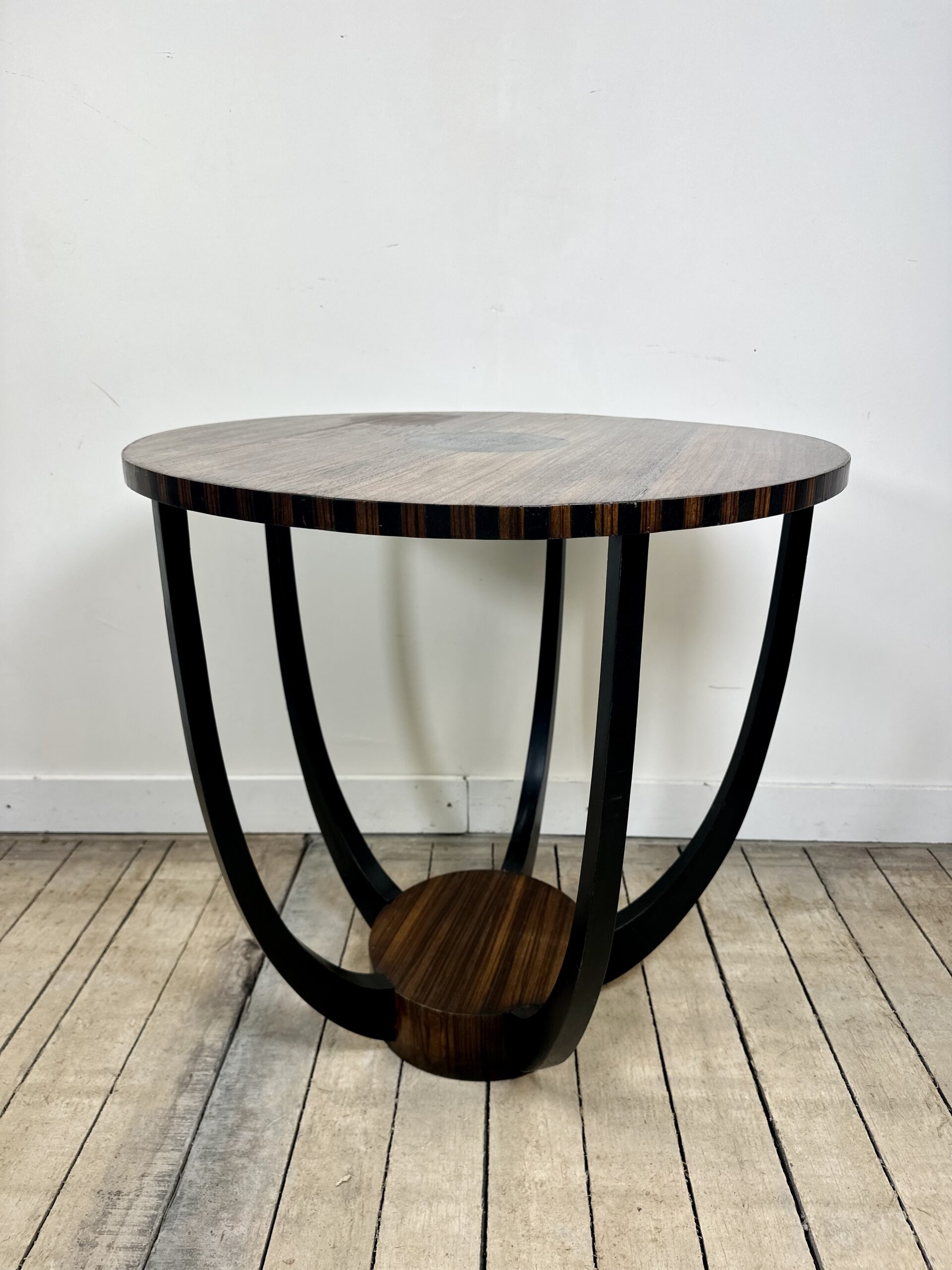 Guéridon Art Déco années 1930 en palissandre et ébène de Macassar – Image 9