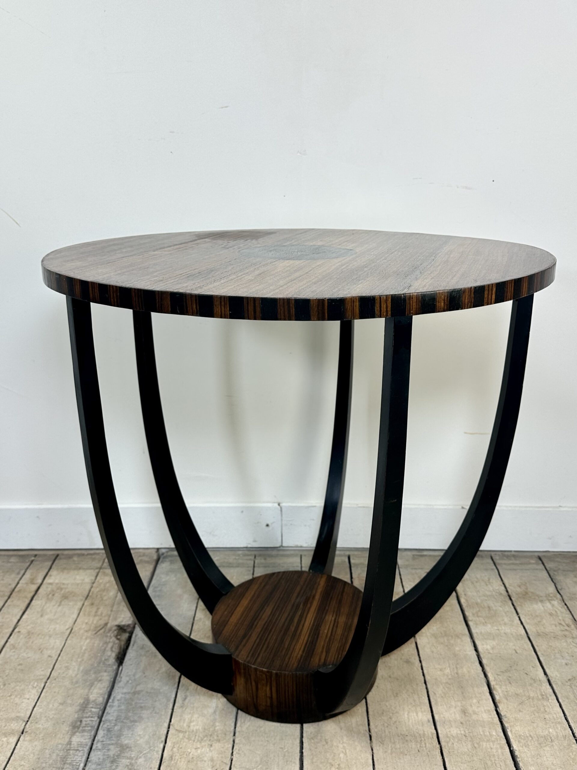 Guéridon Art Déco années 1930 en palissandre et ébène de Macassar – Image 7